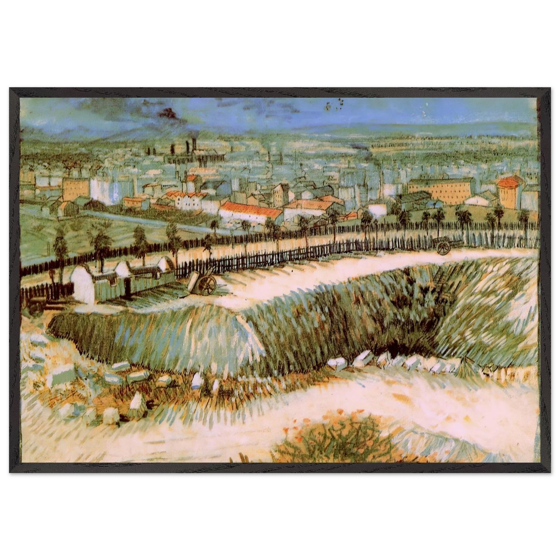 Outskirts of Paris near Montmartre - Vincent van Gogh Framed Art Print – Black Wooden Frame - Default Title - -Framed Art Print