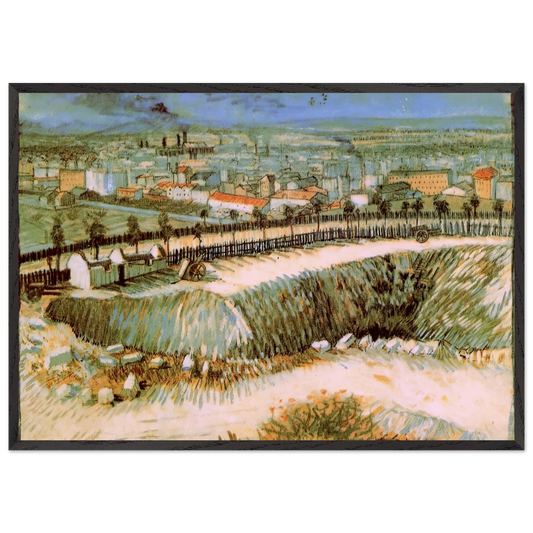 Outskirts of Paris near Montmartre - Vincent van Gogh 70x100 cm / 28x40 inches Framed Art Print – Black Wooden Frame