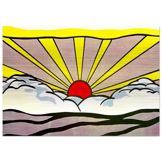 SUNRISE 1965 - Roy Lichtenstein Brushed Aluminum Print - 70x100 cm / 28x40 inches | Roy Lichtenstein Aluminum Print | Roy Lichtenstein Prints