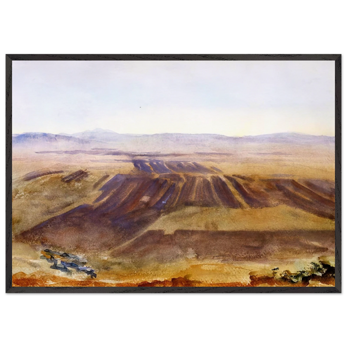 The Plains from Nazareth - John Singer Sargent 70x100 cm / 28x40 inches Framed Art Print – Black Wooden Frame
