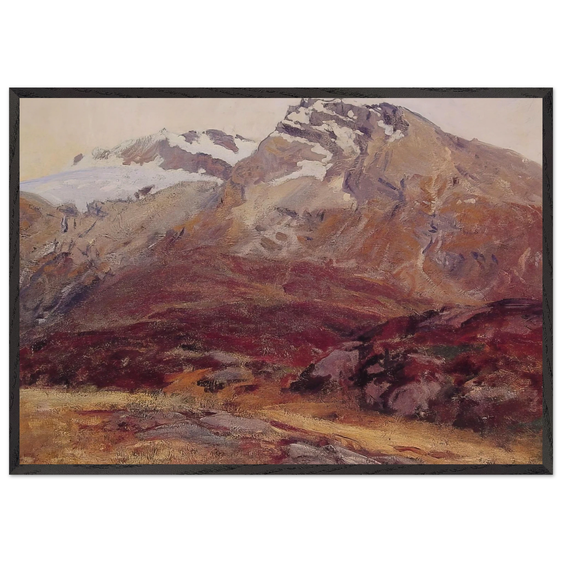 Coming Down from Mont Blanc - John Singer Sargent 70x100 cm / 28x40 inches Framed Art Print – Black Wooden Frame