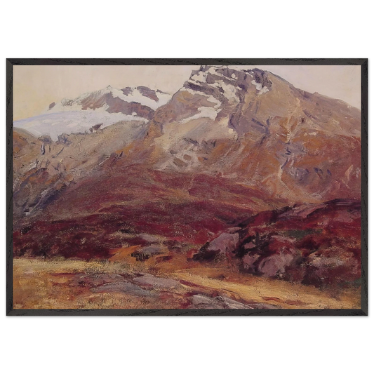 Coming Down from Mont Blanc - John Singer Sargent 70x100 cm / 28x40 inches Framed Art Print – Black Wooden Frame