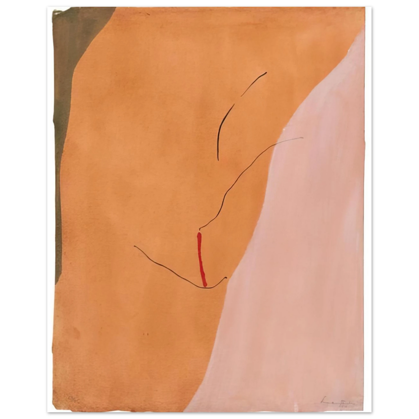 Helen Frankenthaler - Sanguine Mood - 1971 Wall art - 21x29.7 cm / 8x12" - Premium Wooden Framed Poster With Fine Art Paper - White frame