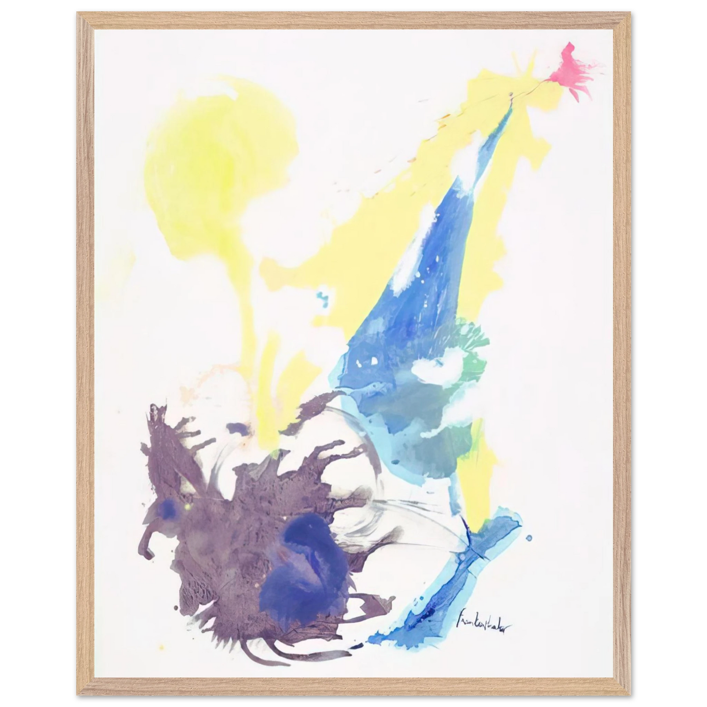 Helen Frankenthaler - Moving Day - 1961 Wall art - 13x18 cm / 5x7 inches - Premium Wooden Framed Poster With Fine Art Paper - Black frame