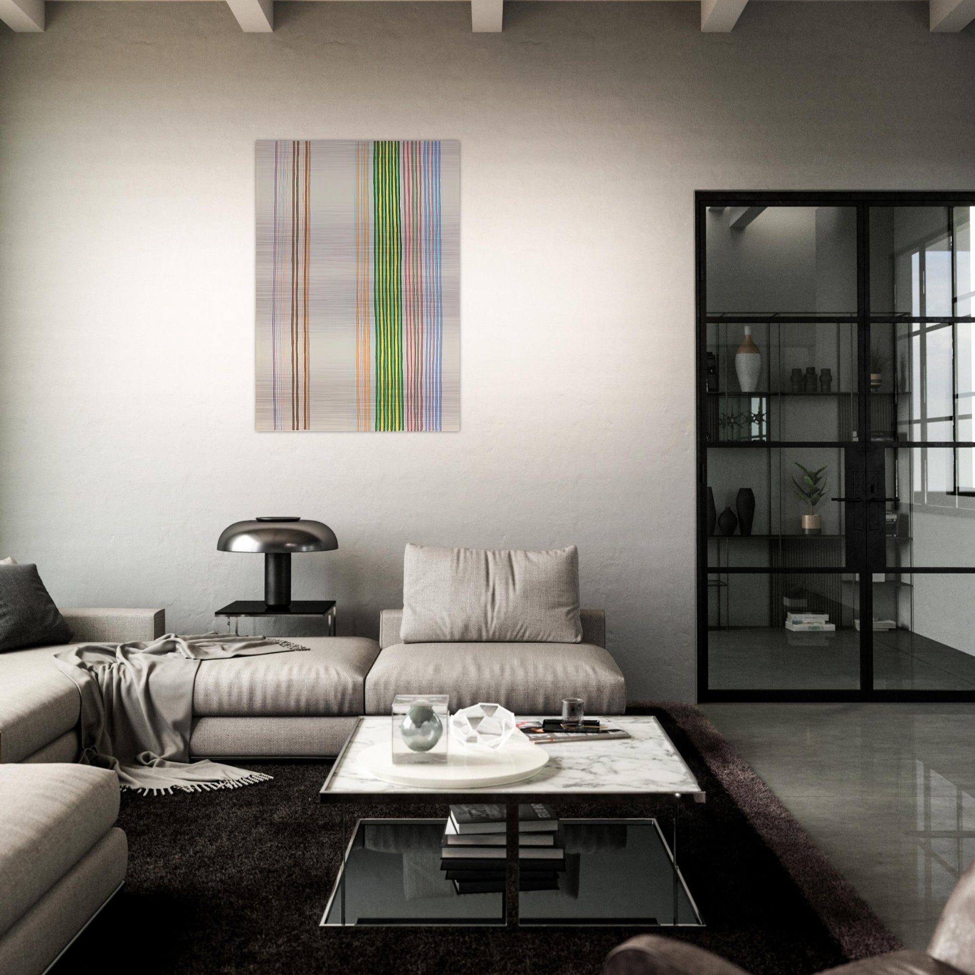 Royal Curtain - 1980 - Gene Davis Brushed Aluminum Print - 70x100 cm / 28x40 inches | Gene Davis Aluminum Print | Gene Davis Prints