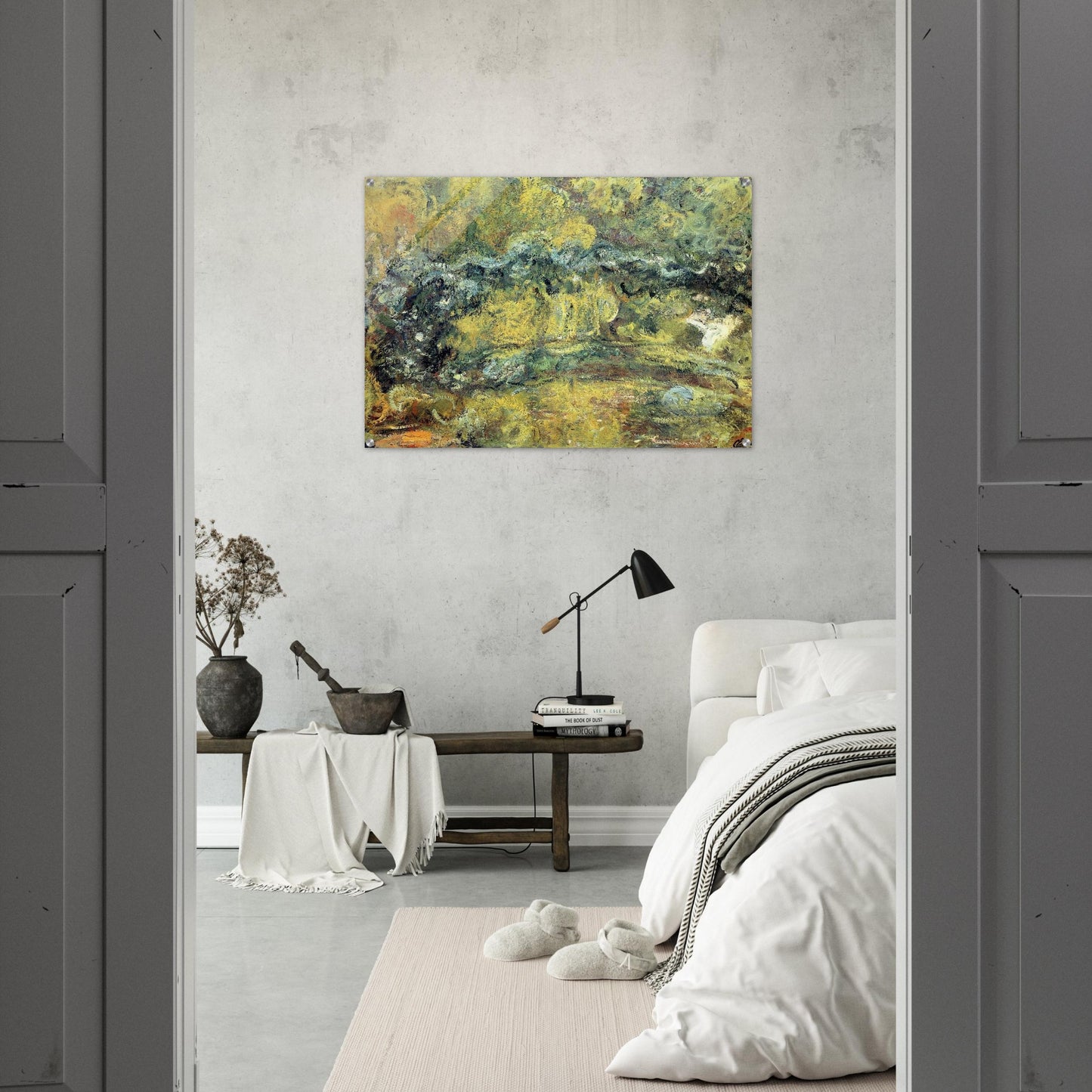 The Japanis Bridge Footbridge over the Water-Lily Pond - claude monet Acrylic Print - 70x100 cm / 28x40″ inches | claude monet Wall Art | claude monet Prints