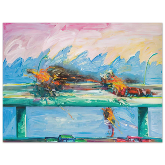 Carlos Almaraz - Crash in Phthalo Green - 1984 Fine Art Poster - Default Title