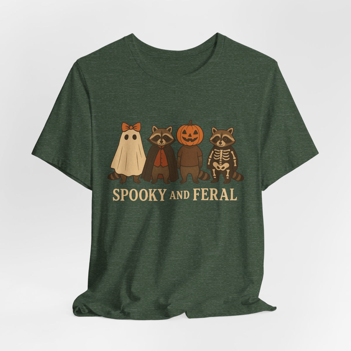 Spooky Raccoon Shirt, Funny Halloween Graphic Tee, Cute Vintage Fall T-Shirt, Trendy Womens Halloween Shirt, Feral Raccoon Tee