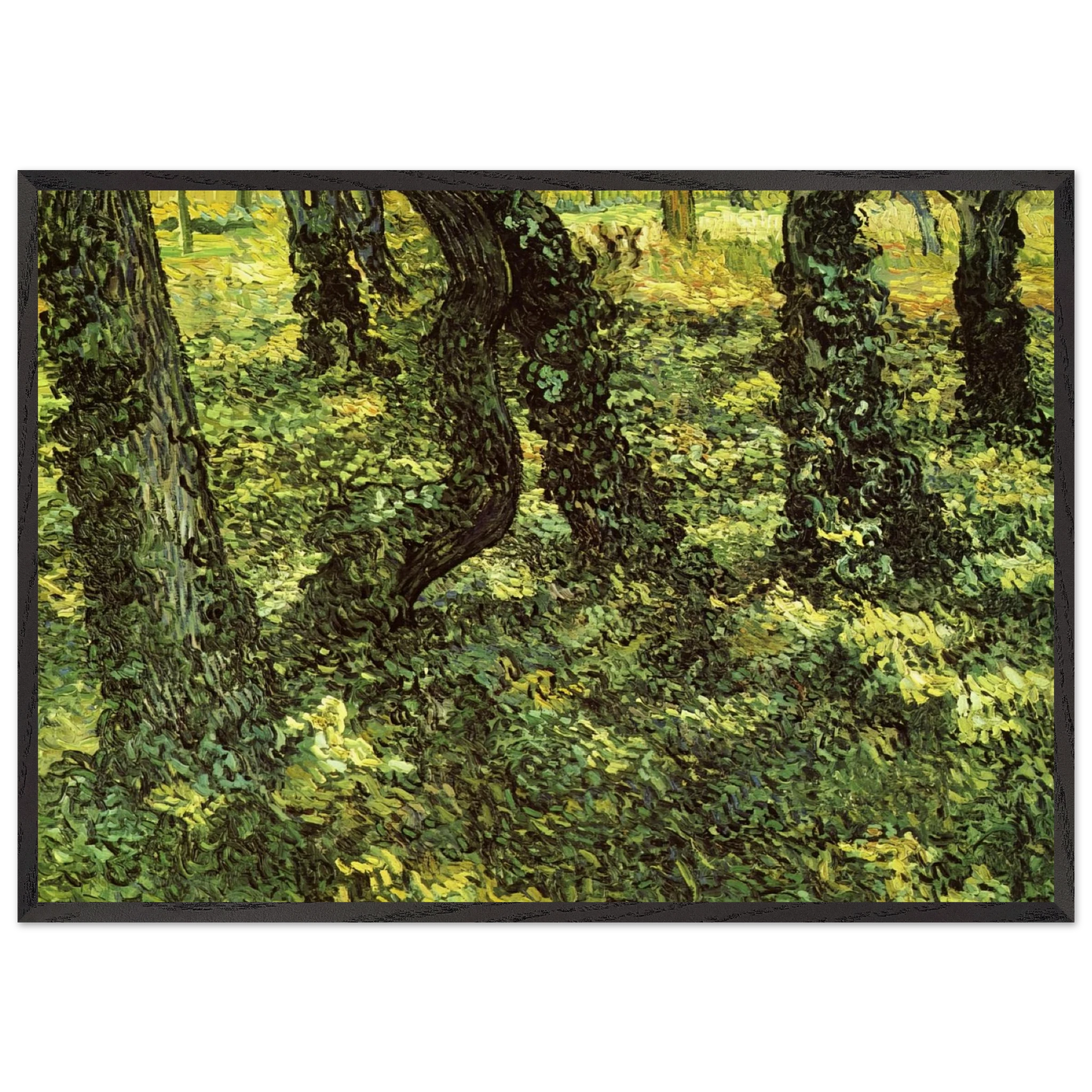 Trunks of Trees with Ivy - Vincent van Gogh Framed Art Print – Black Wooden Frame - Default Title - -Framed Art Print
