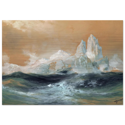 Icebergs - Thomas Moran Brushed Aluminum Print - 70x100 cm / 28x40 inches | Thomas Moran Aluminum Print | Thomas Moran Prints