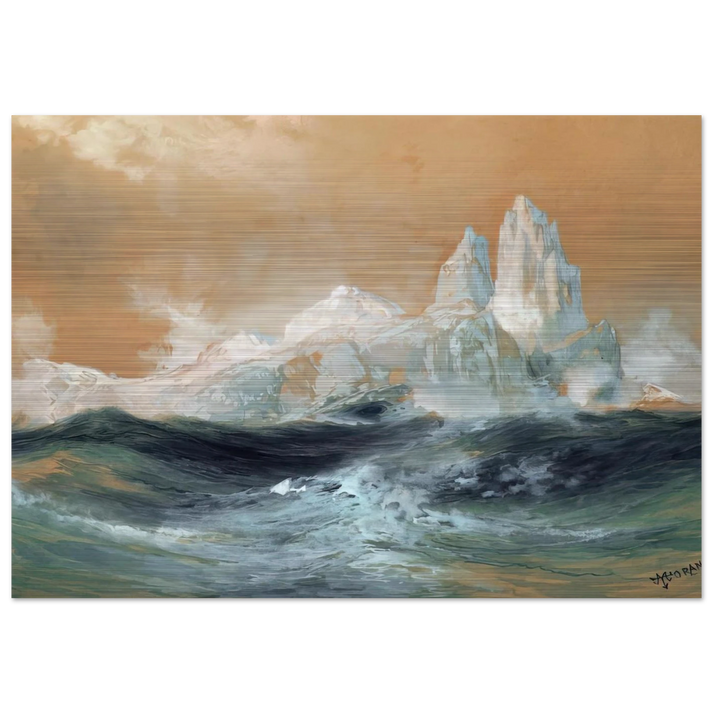 Icebergs - Thomas Moran Brushed Aluminum Print - 70x100 cm / 28x40 inches | Thomas Moran Aluminum Print | Thomas Moran Prints