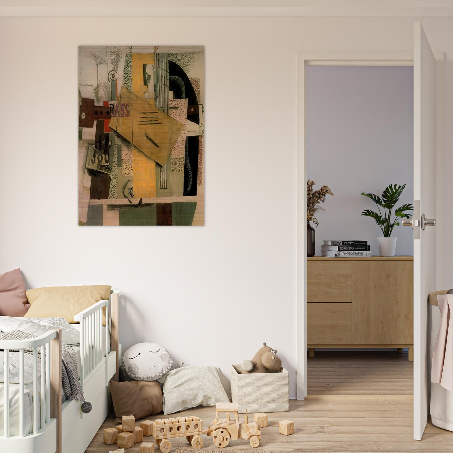 Clarinet, bottle of bass, newspaper, ace of clubs - 1913 - Pablo Picasso Brushed Aluminum Print - 70x100 cm / 28x40 inches | Pablo Picasso Aluminum Print | Pablo Picasso Prints