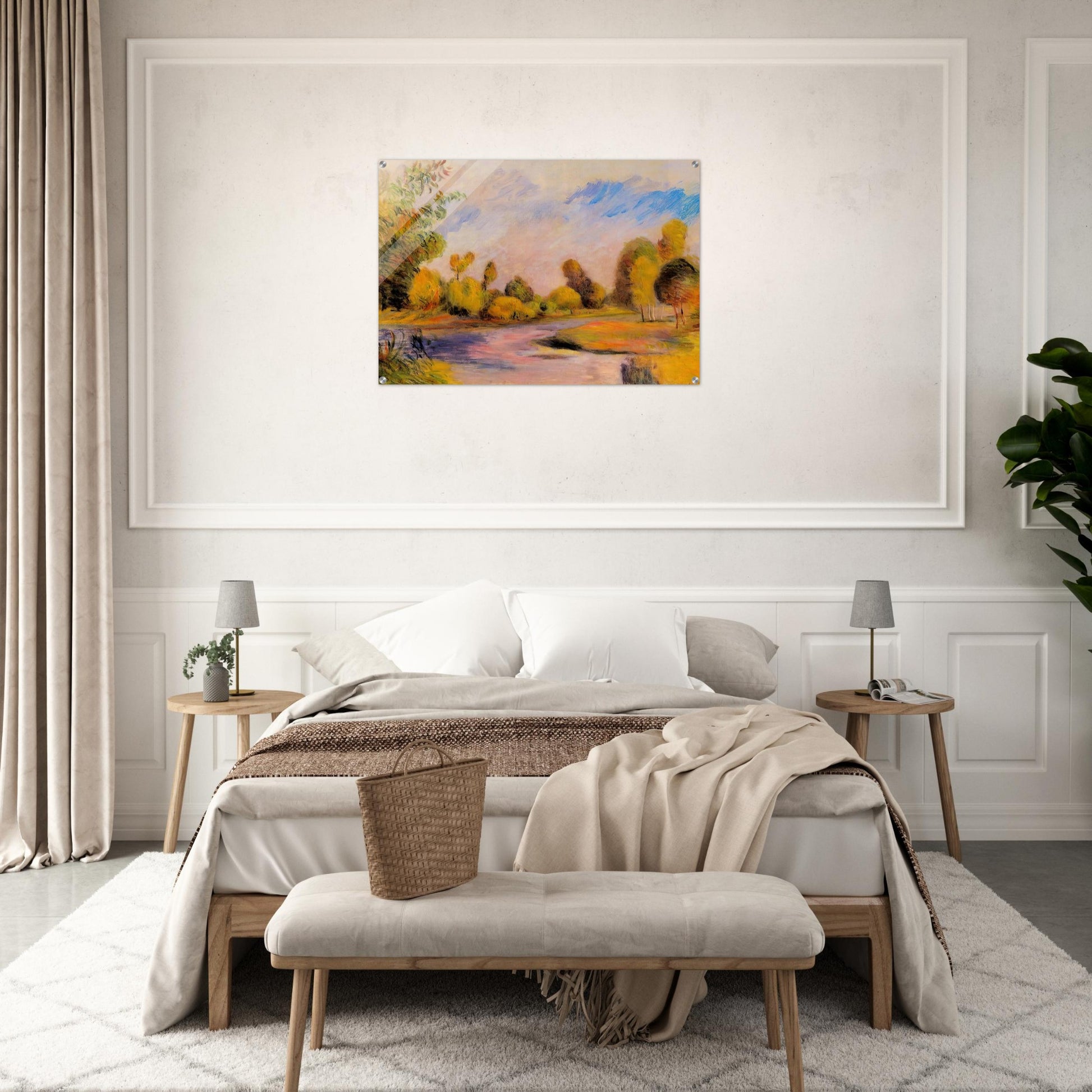 Banks of a River - Pierre-Auguste Renoir Acrylic Print - 70x100 cm / 28x40″ inches | Pierre-Auguste Renoir Wall Art | Pierre-Auguste Renoir Prints