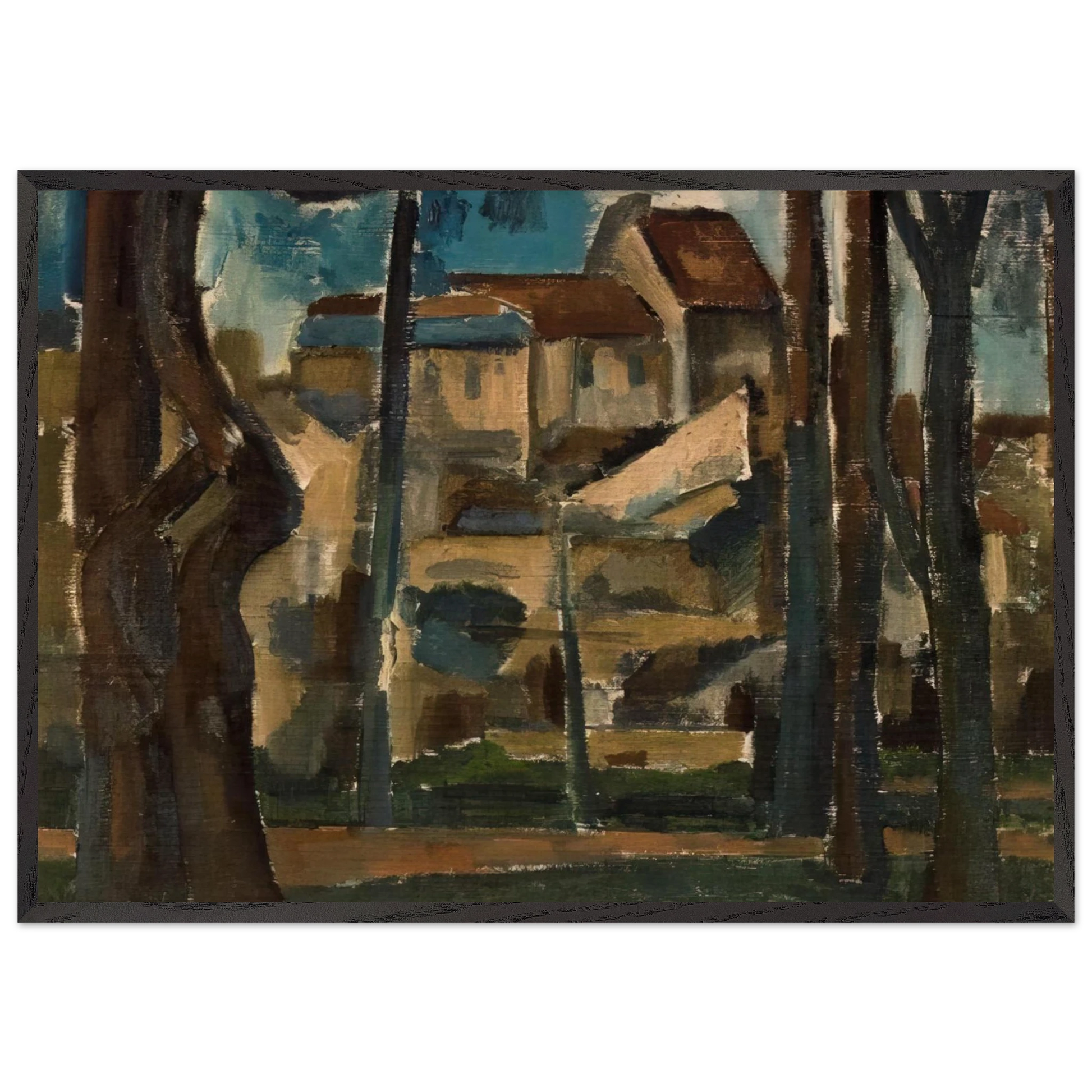 LANDSCAPE OF CARRI RES 1909 - Andre Derain Framed Art Print – Black Wooden Frame - Default Title - -Framed Art Print