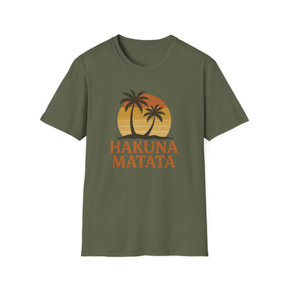 Hakuna Matata Maglietta Grafica Retro, Maglietta Positiva Senza Pensieri, T-Shirt Ispirata agli Anni '90, Top con Citazione di Buonumore, Regalo Unisex