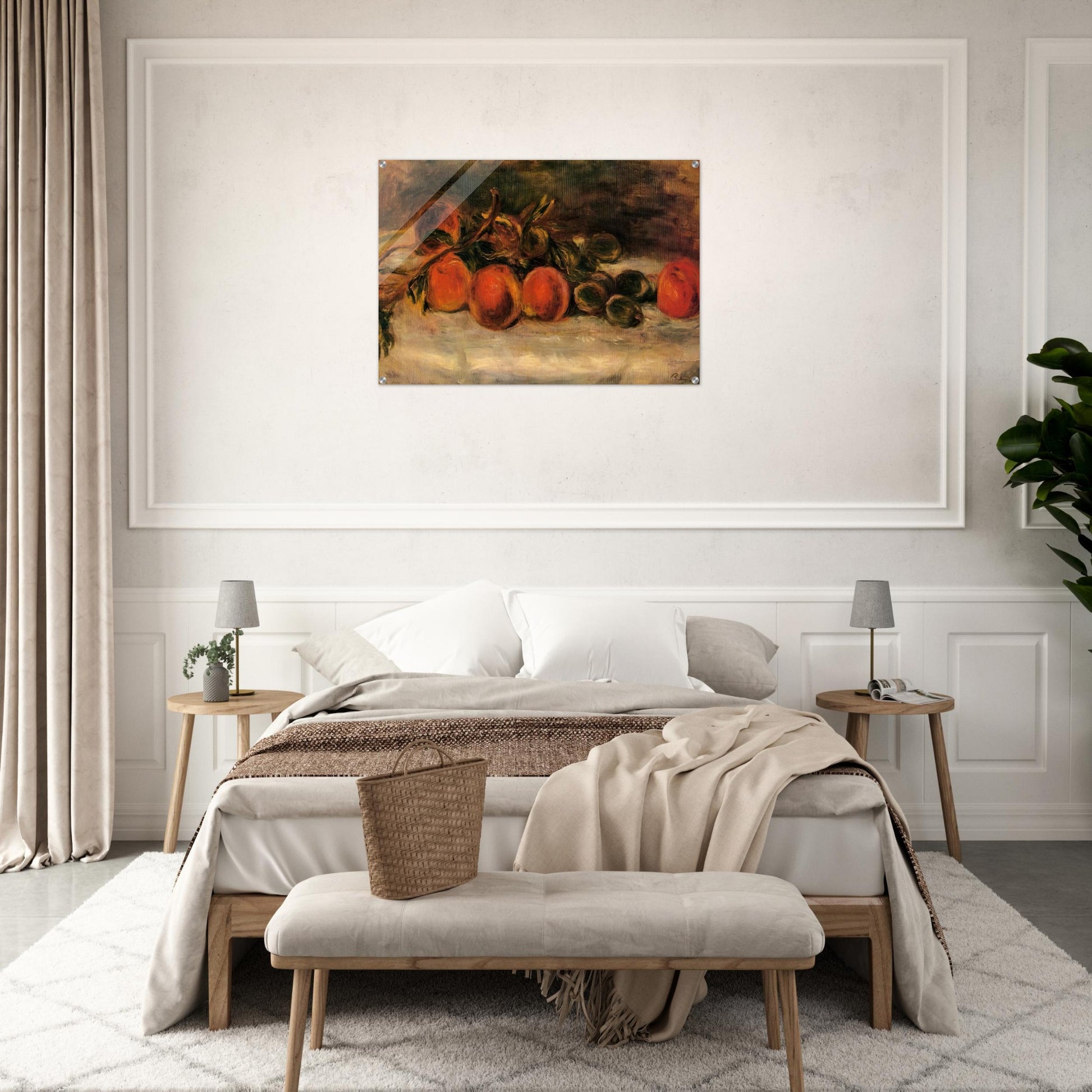 Still Life with Peaches and Chestnuts - Pierre-Auguste Renoir Acrylic Print - 70x100 cm / 28x40″ inches