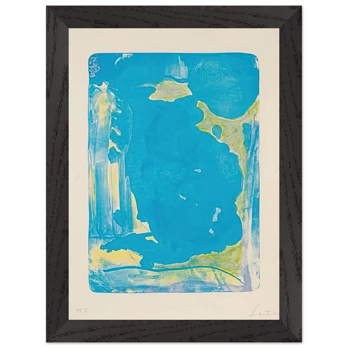 Helen Frankenthaler - Reflections IV - 1995 Wall art - A1 (59.4 x 84.1  cm) - Premium Wooden Framed Poster With Fine Art Paper - Black frame