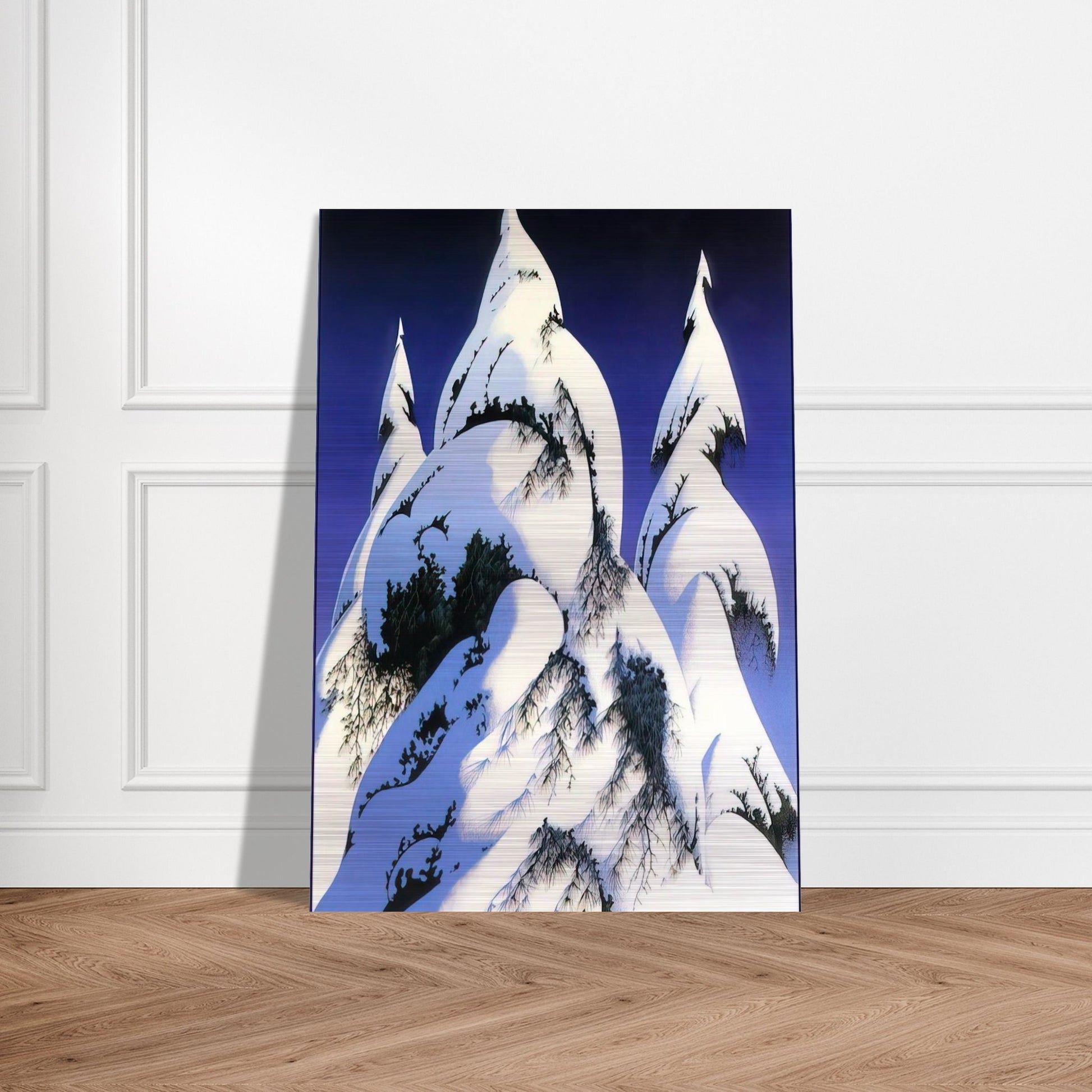 Snow Trees - Eyvind Earle Brushed Aluminum Print - 70x100 cm / 28x40 inches | Eyvind Earle Aluminum Print | Eyvind Earle Prints
