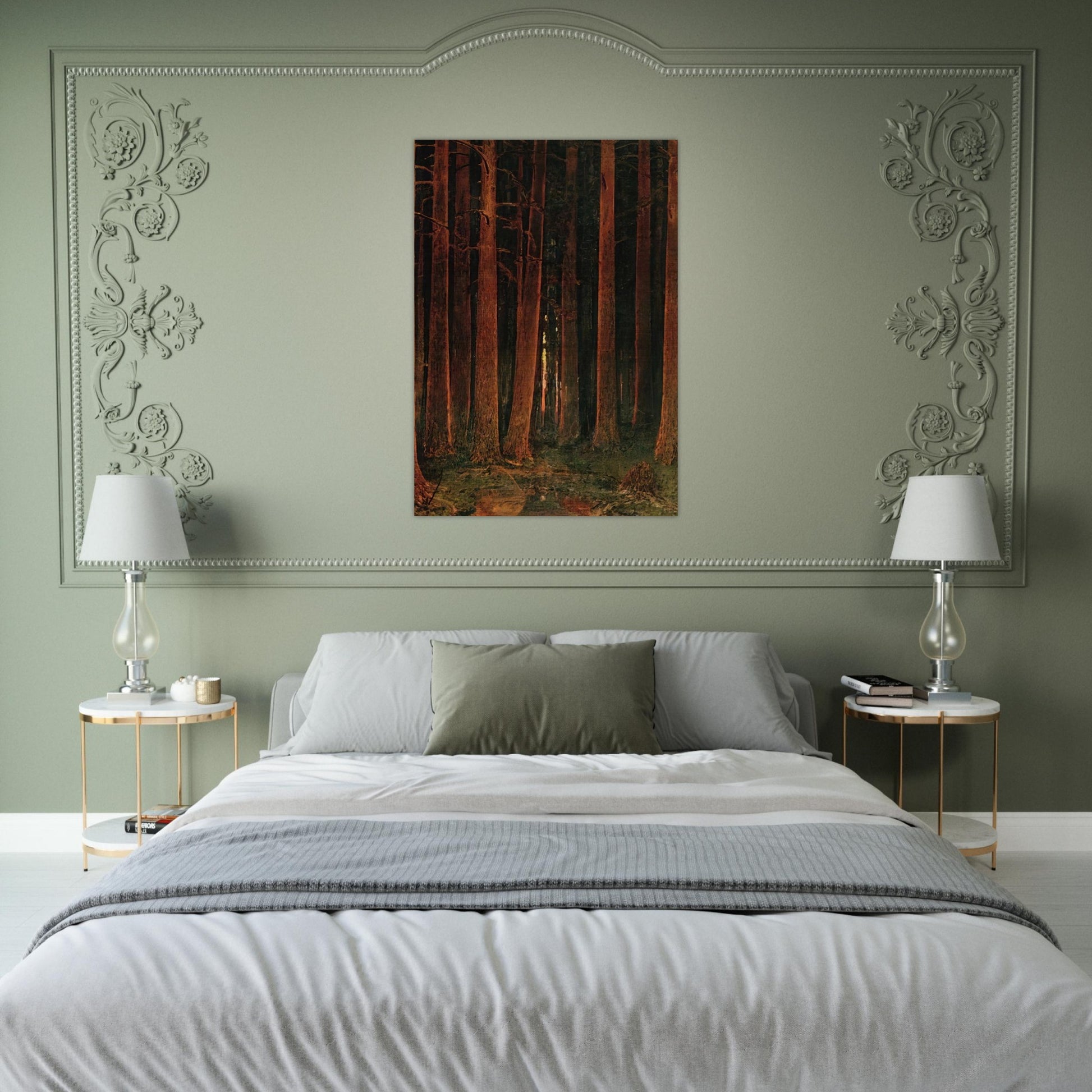 Sunset in the forest - Arkhyp Kuindzhi Brushed Aluminum Print - 70x100 cm / 28x40 inches | Arkhyp Kuindzhi Aluminum Print | Arkhyp Kuindzhi Prints