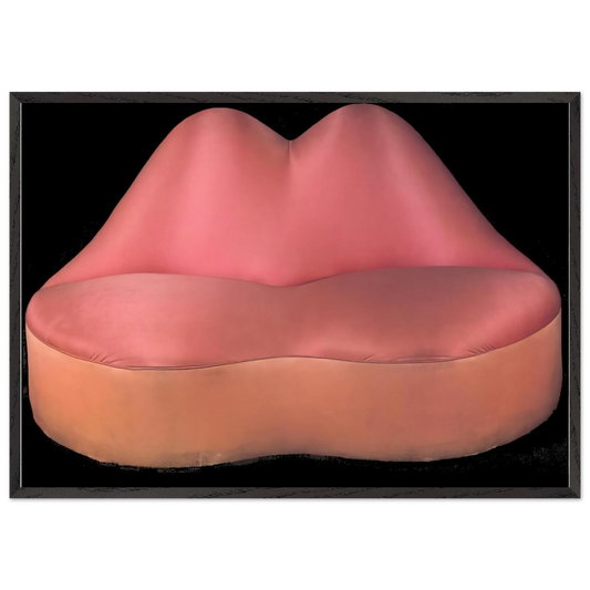 MAE WEST LIPS SOFA 1937 - Salvador Dali Framed Art Print – Black Wooden Frame - Default Title - -Framed Art Print