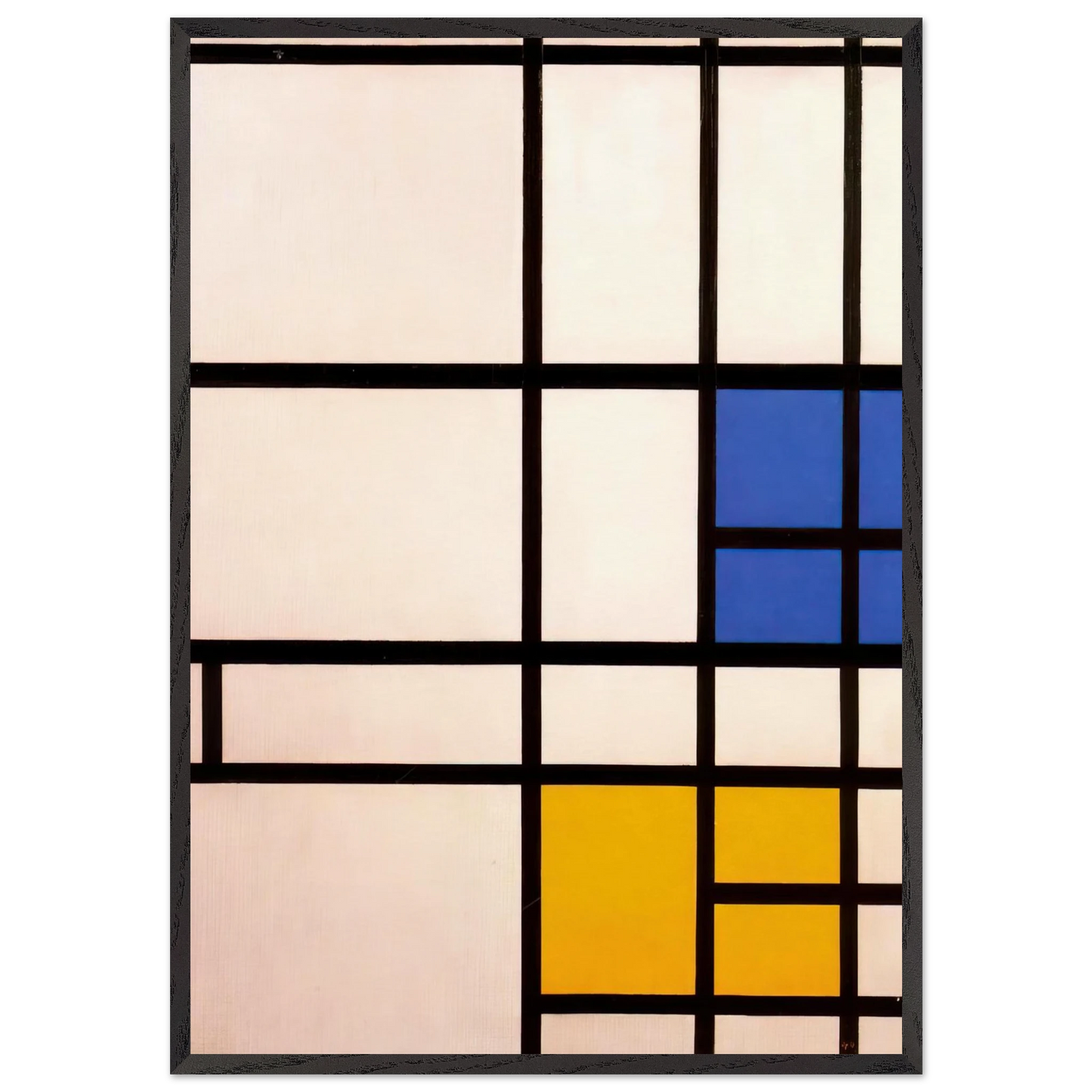 Composition N 11 London with Blue Red and Yellow - Piet Mondrian Framed Art Print – Black Wooden Frame - Default Title - -Framed Art Print