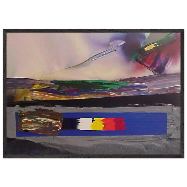 Phenomena Prism Yield - 1986 - Paul Jenkins 70x100 cm / 28x40 inches Framed Art Print – Black Wooden Frame