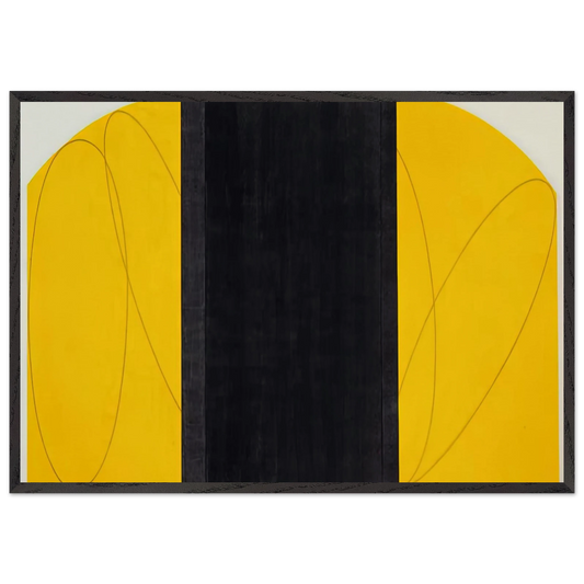 ELLOW BLACK ZONE PAINTING IV 1996 - Robert Mangold Framed Art Print – Black Wooden Frame - Default Title - -Framed Art Print