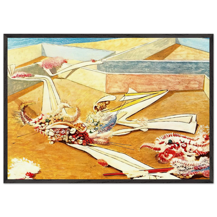 Flying Horse Garden - Max Ernst 70x100 cm / 28x40 inches Framed Art Print – Black Wooden Frame