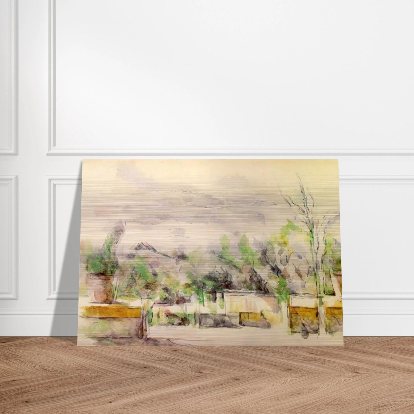 The Garden Terrace at Les Lauves - Paul Cézanne Brushed Aluminum Print - 70x100 cm / 28x40 inches | Paul Cézanne Aluminum Print | Paul Cézanne Prints