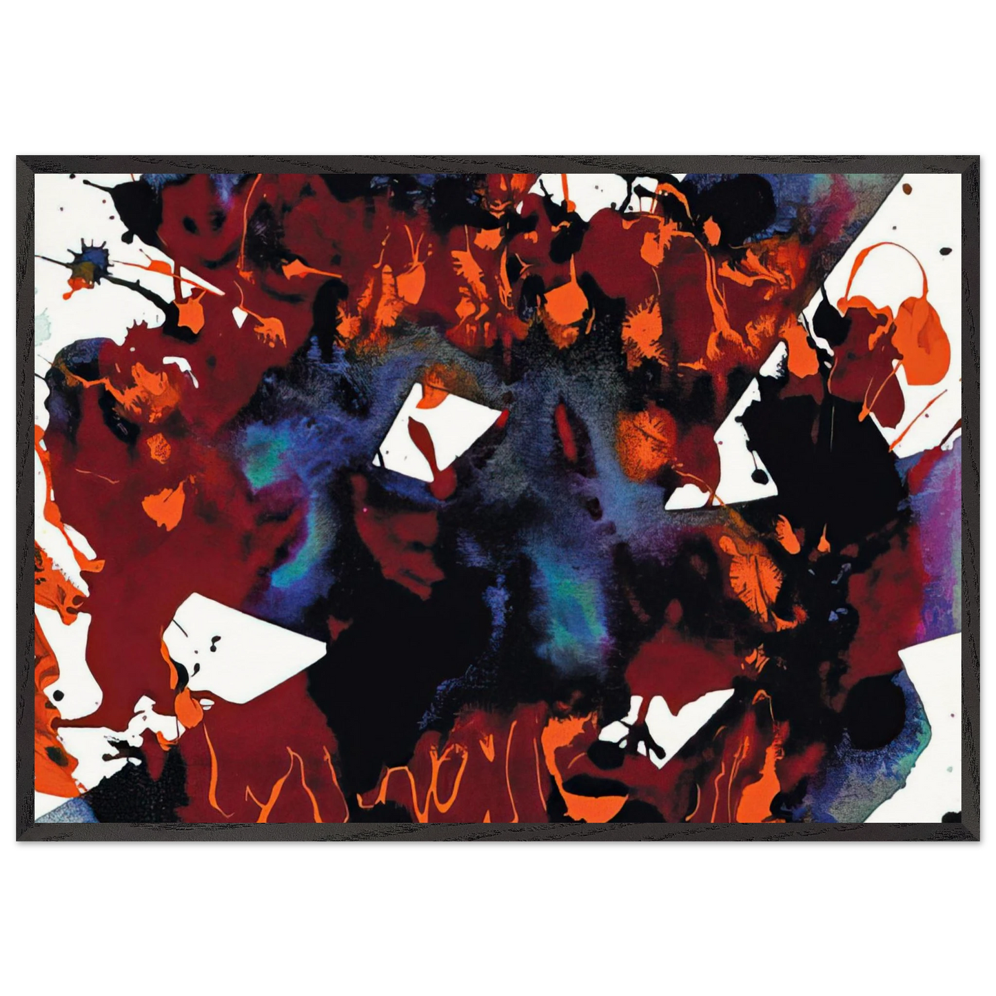 Untitled  SFP94-149  SFF 1819  - Sam Francis Framed Art Print – Black Wooden Frame - Default Title - -Framed Art Print