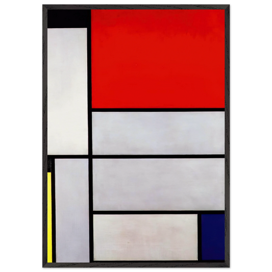 Tableau I - Piet Mondrian Framed Art Print – Black Wooden Frame - Default Title - -Framed Art Print