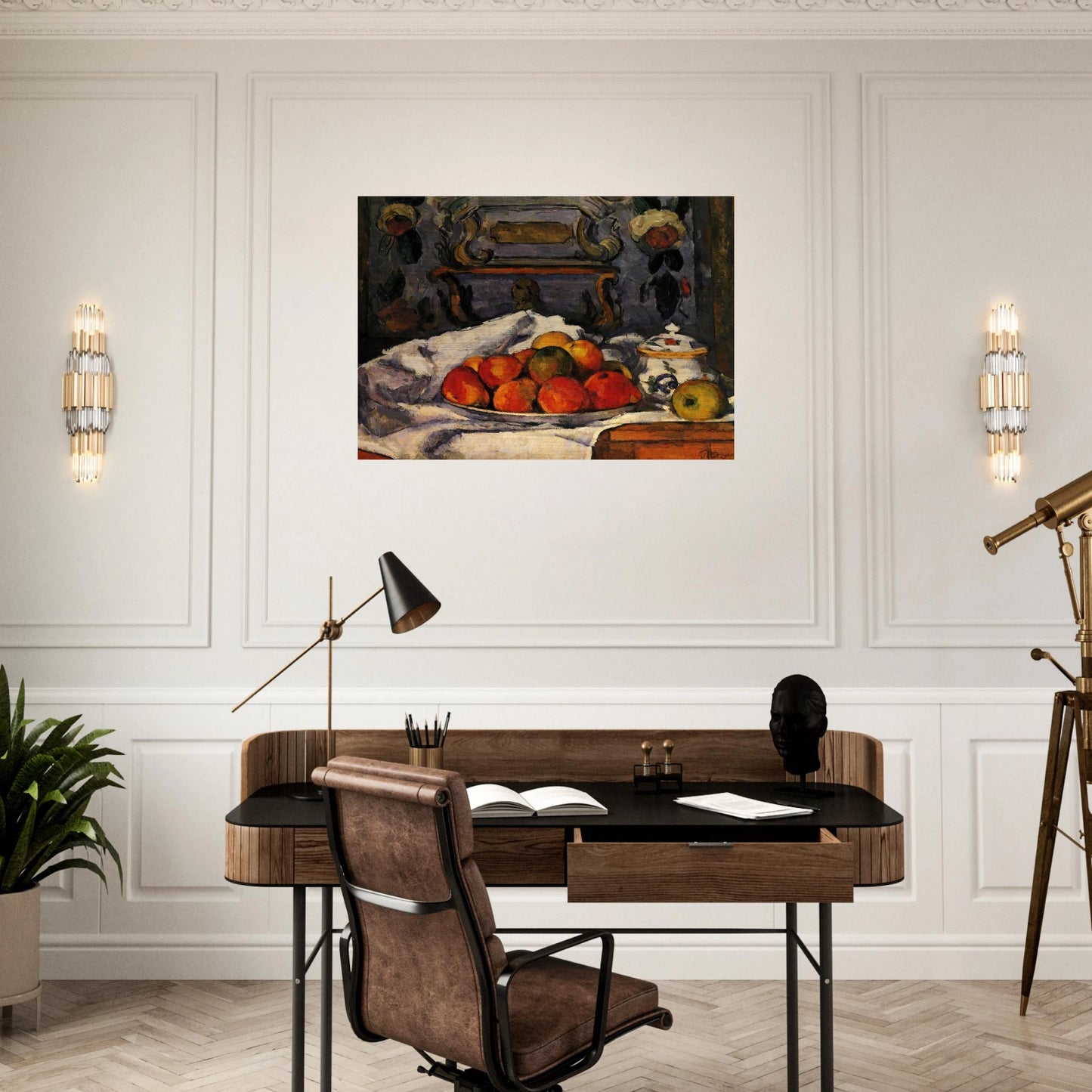 Dish of Apples - Paul Cézanne Brushed Aluminum Print - 70x100 cm / 28x40 inches | Paul Cézanne Aluminum Print | Paul Cézanne Prints