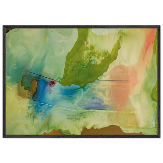 Hint from Bassano 1973- - Helen Frankenthaler 70x100 cm / 28x40 inches Framed Art Print – Black Wooden Frame