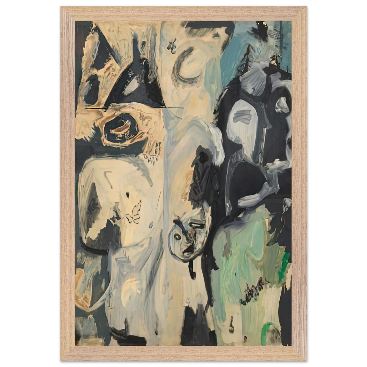 Helen Frankenthaler - Untitled, 1950- Wall Art - 21x29.7 cm / 8x12" - Premium Wooden Framed Poster With Fine Art Paper - Black frame
