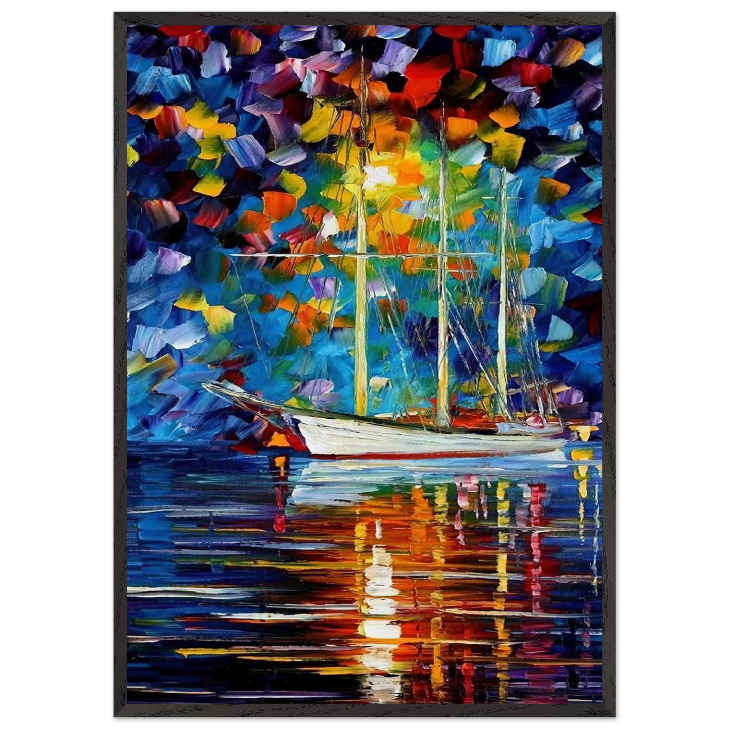Leonid Afremov N31 - Leonid Afremov Framed Art Print – Black Wooden Frame - Default Title - -Framed Art Print