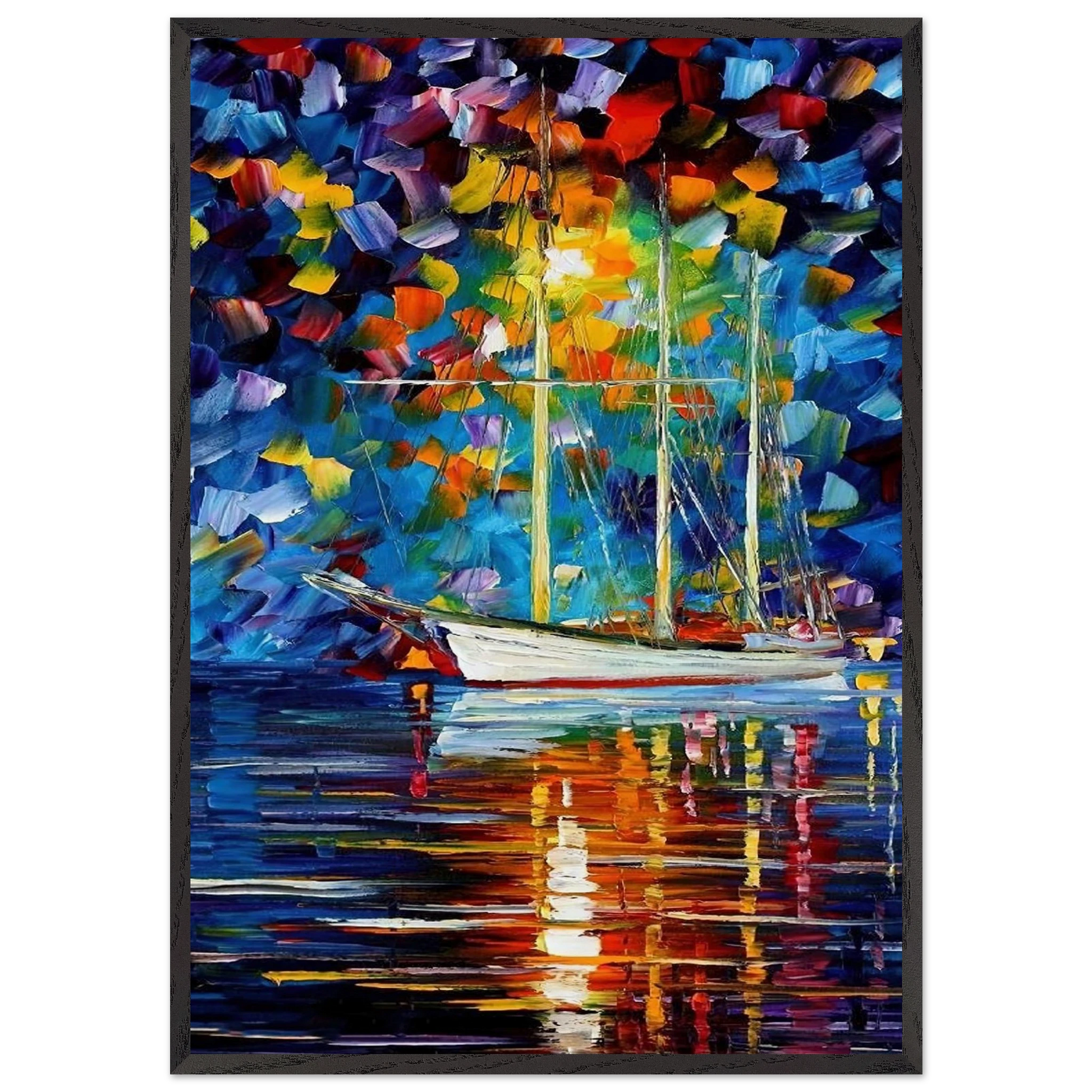 Leonid Afremov N31 - Leonid Afremov Framed Art Print – Black Wooden Frame - Default Title - -Framed Art Print