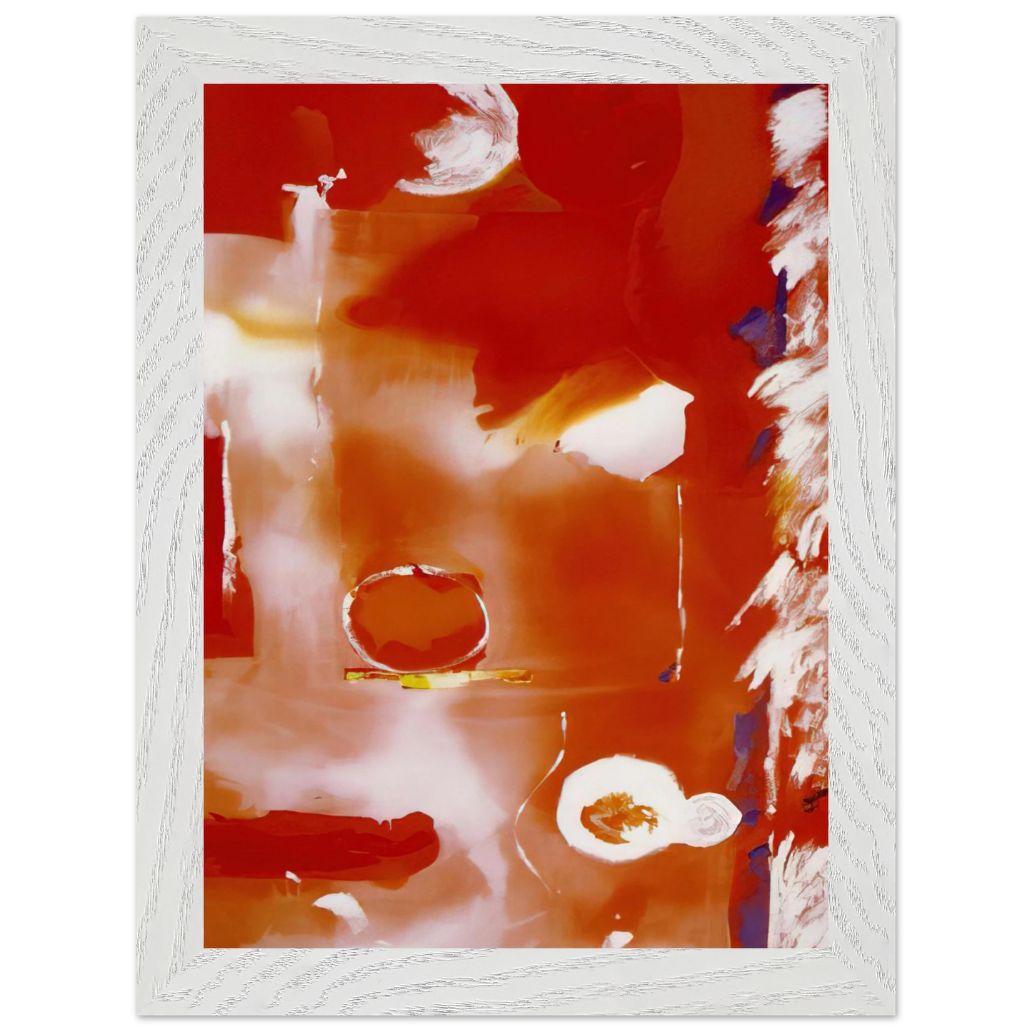 Helen Frankenthaler - Seeing the Moon on a Hot Summer Day - 1987 Wall art - 45x60 cm / 18x24 Inches - Premium Wooden Framed Poster With Fine Art Paper - White frame