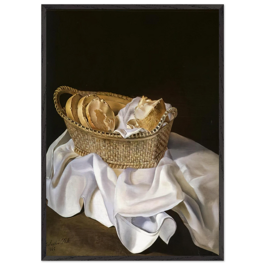 THE BASKET OF BREAD - Salvador Dali Framed Art Print – Black Wooden Frame - Default Title - -Framed Art Print