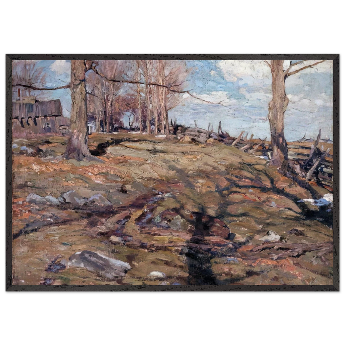 The Edge of the Maple Wood - 1910 - AY Jackson 70x100 cm / 28x40 inches Framed Art Print – Black Wooden Frame