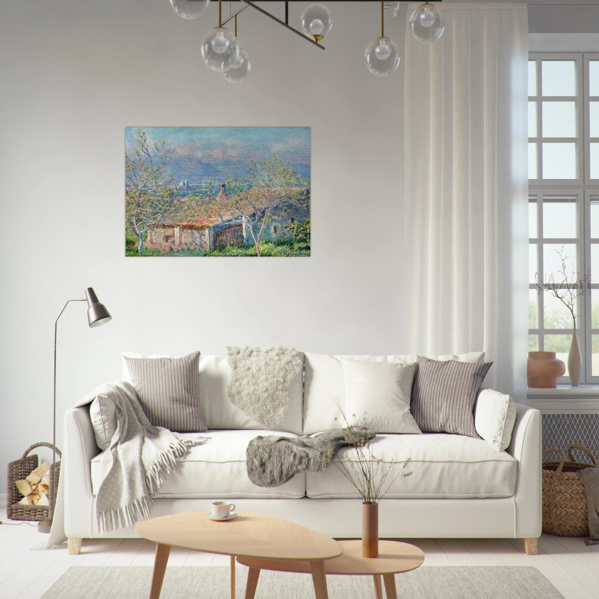 Gardener's House at Antibes - claude monet Brushed Aluminum Print - 70x100 cm / 28x40 inches | claude monet Aluminum Print | claude monet Prints