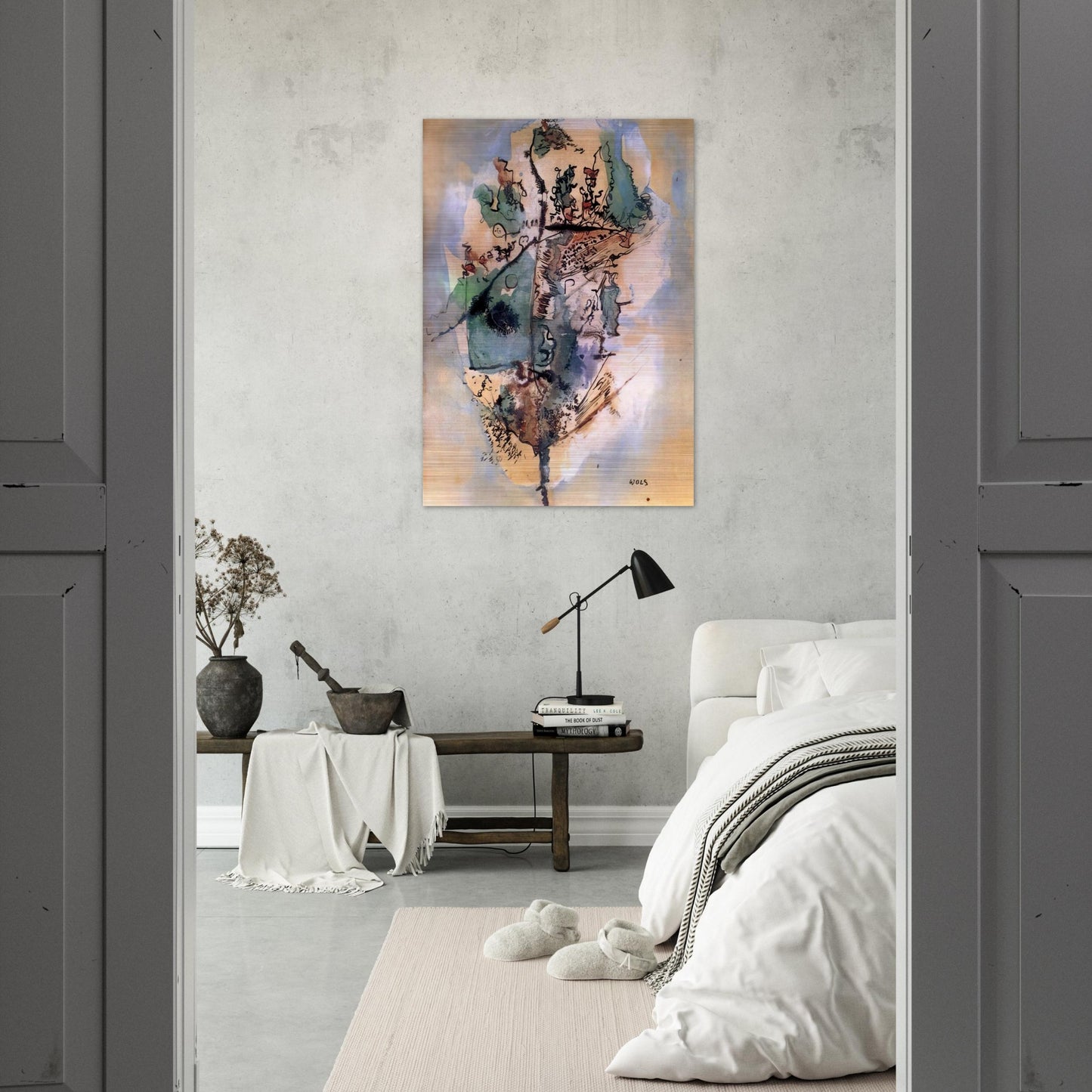 Bleu optimiste - 1951 - Wols Brushed Aluminum Print - 70x100 cm / 28x40 inches | Wols Aluminum Print | Wols Prints