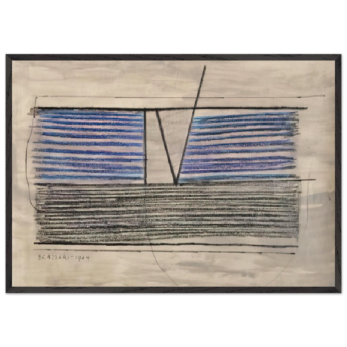 Untitled - 1964 N10 - Bice Lazzari 70x100 cm / 28x40 inches Framed Art Print – Black Wooden Frame