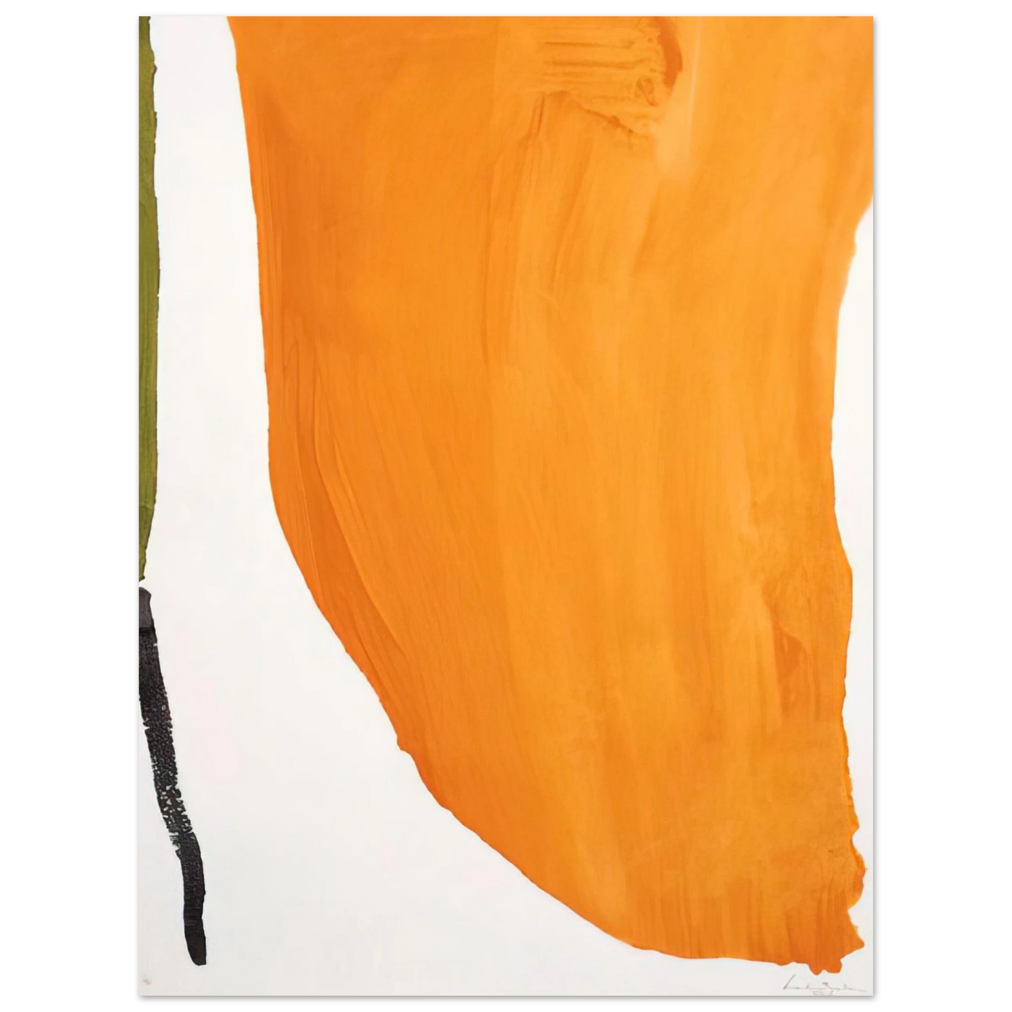 Helen Frankenthaler - Orange Downpour - 1970 Wall art - 27x35 cm / 11x14 inches - Premium Wooden Framed Poster With Fine Art Paper - White frame