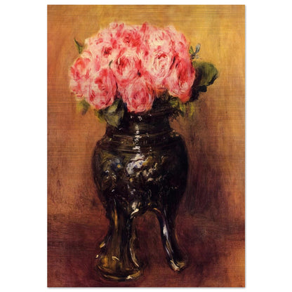 Roses in a China Vase - Pierre-Auguste Renoir Brushed Aluminum Print - 70x100 cm / 28x40 inches | Pierre-Auguste Renoir Aluminum Print | Pierre-Auguste Renoir Prints