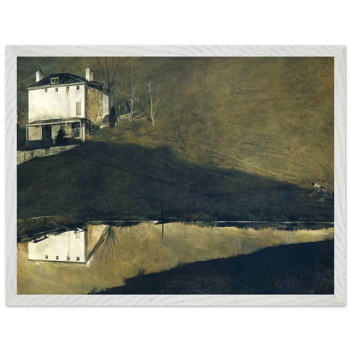 Andrew Wyeth - BROWN SWISS Wall Art - 30x40 cm / 12x16 inches - Premium Wooden Framed Poster With Fine Art Paper - White frame