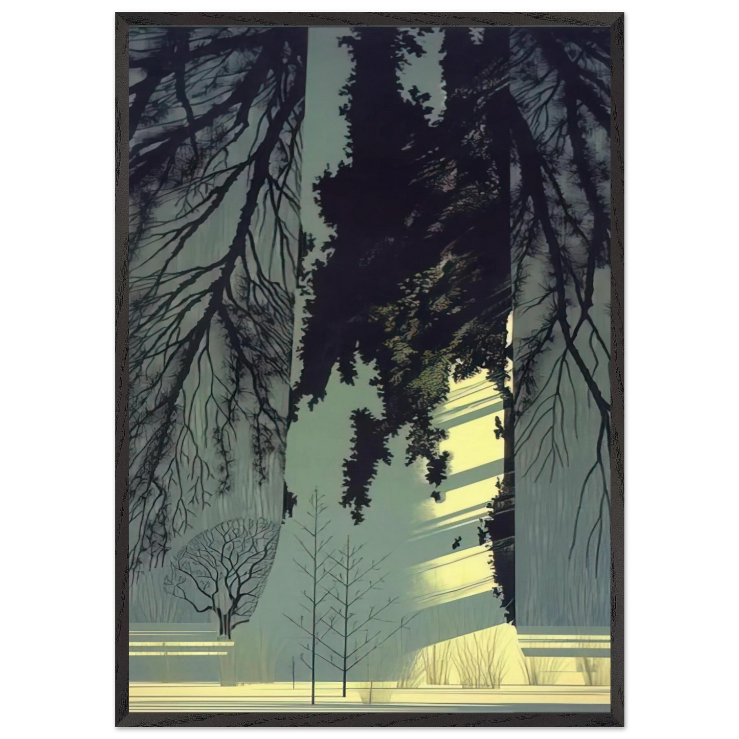 Snow White - Eyvind Earle Framed Art Print – Black Wooden Frame - Default Title - -Framed Art Print