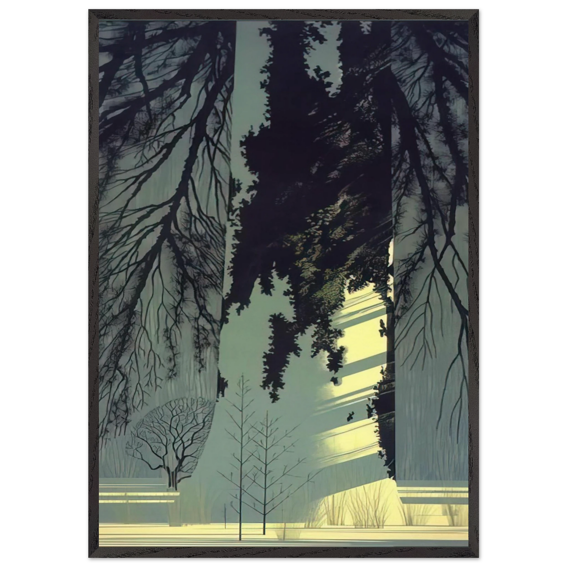 Snow White - Eyvind Earle Framed Art Print – Black Wooden Frame - Default Title - -Framed Art Print