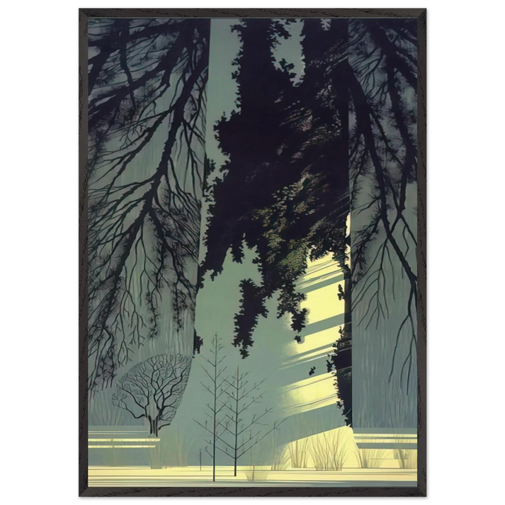 Snow White - Eyvind Earle 70x100 cm / 28x40 inches Framed Art Print – Black Wooden Frame