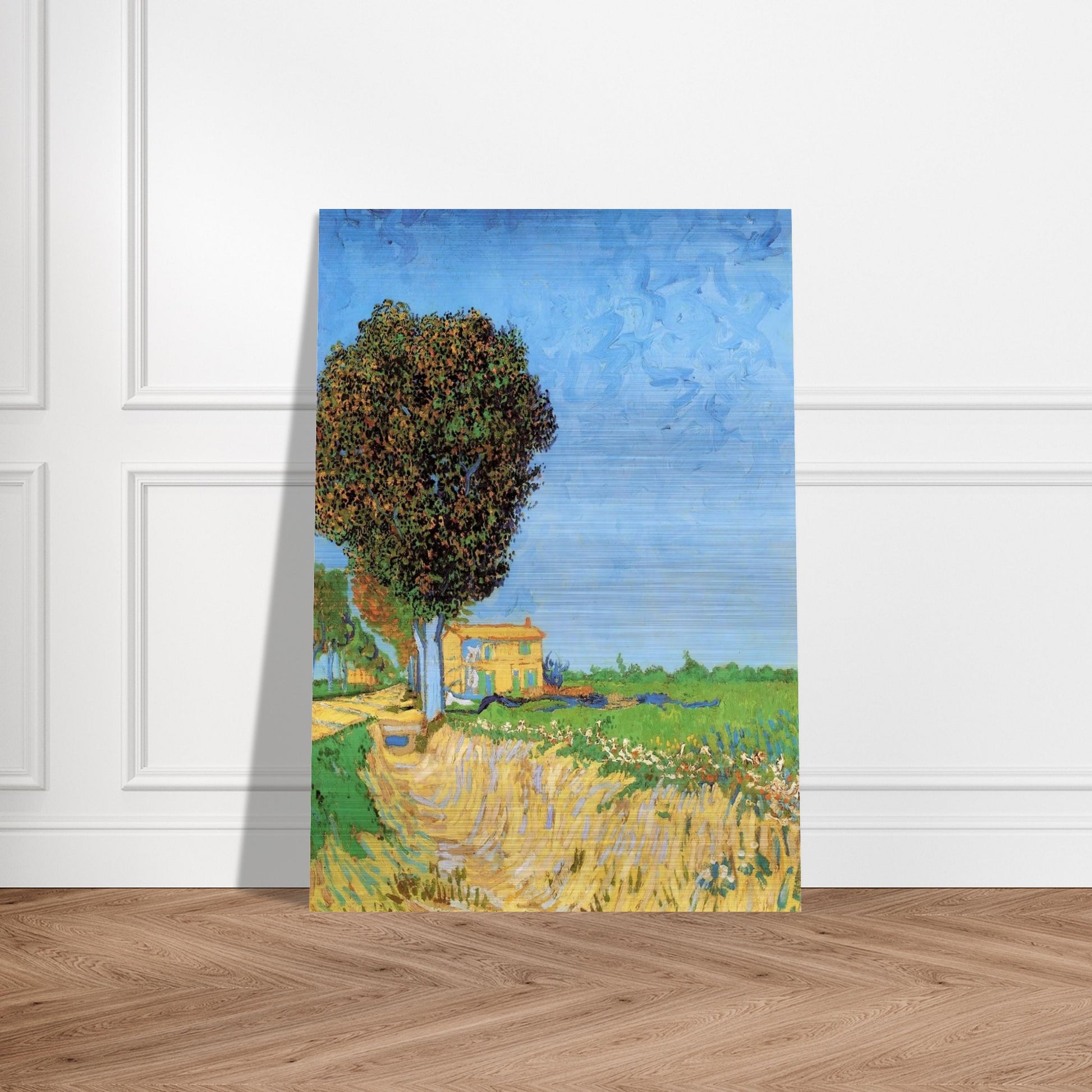 A Lane near Arles - Vincent van Gogh Brushed Aluminum Print - 70x100 cm / 28x40 inches | Vincent van Gogh Aluminum Print | Vincent van Gogh Prints