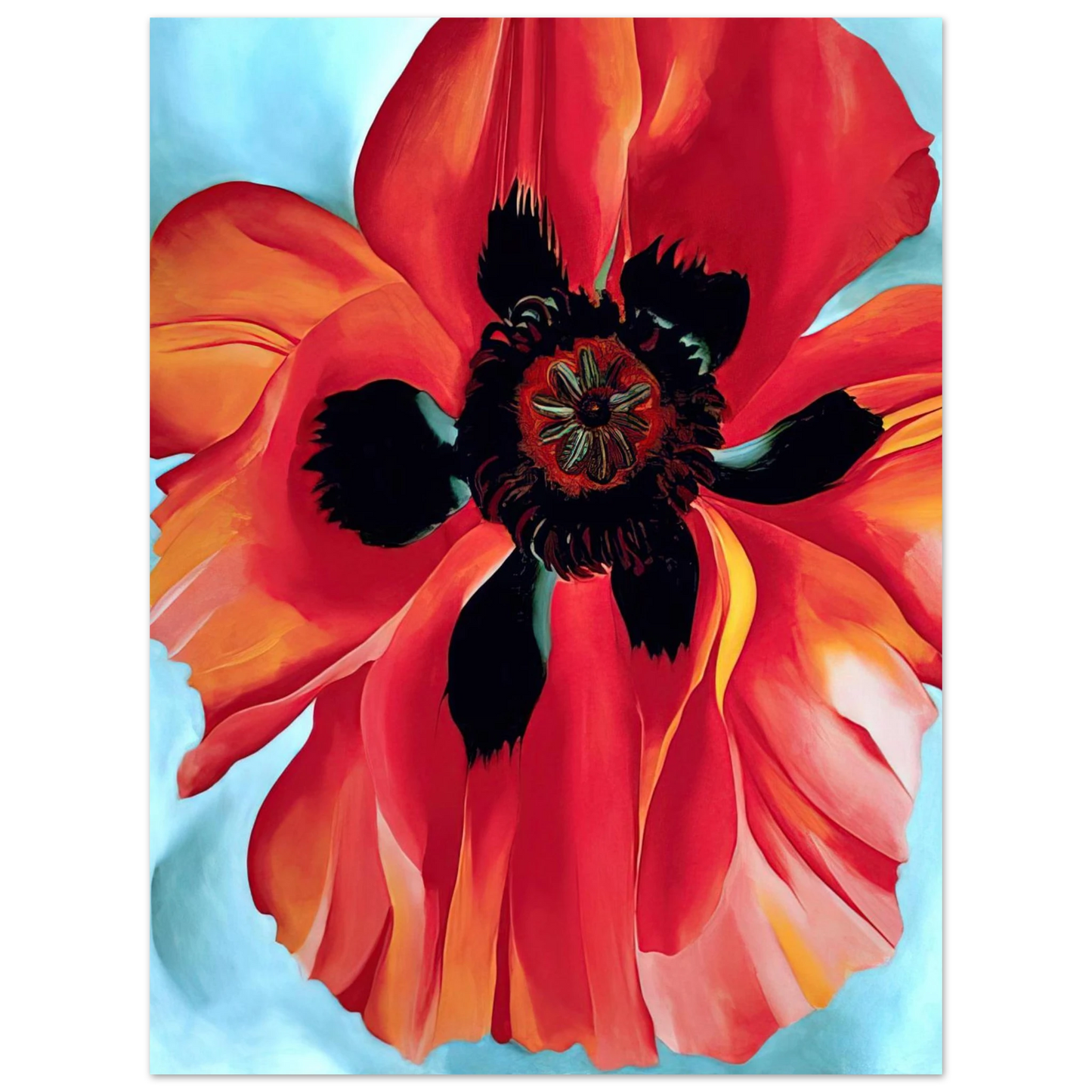 Georgia O'Keeffe - Red Poppy VI Fine Art Poster - 13x18 cm / 5x7 inches